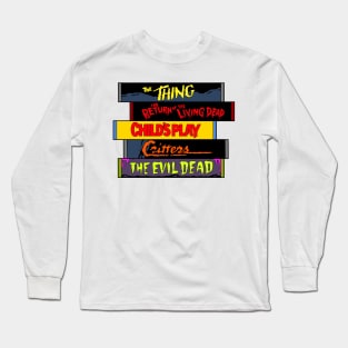 Horror VHS Stack Long Sleeve T-Shirt